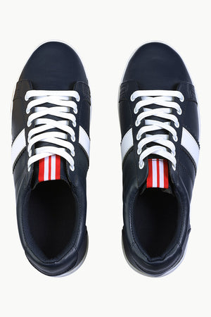Solid Faux Leather Plimsolls