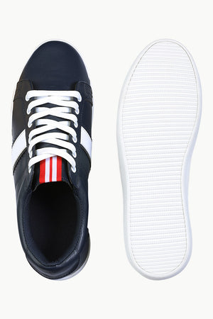 Solid Faux Leather Plimsolls