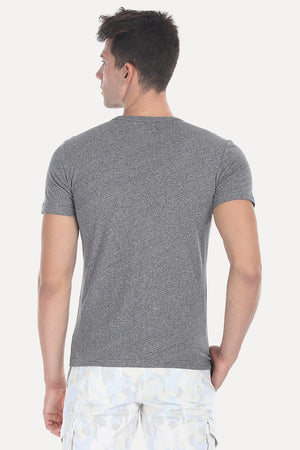 Short Sleeve Solid Henley
