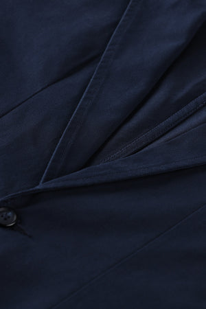 Solid Navy Unlined Casual Blazer