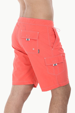 Solid Quick Dry Cargo Board Swim Shorts