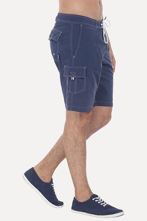Solid Quick Dry Cargo Board Swim Shorts