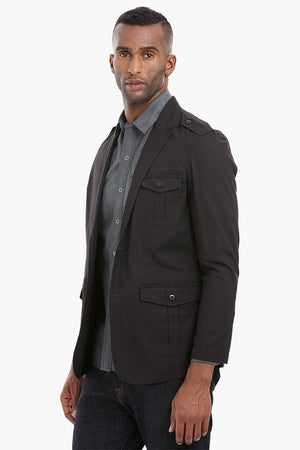 Solid Safari Cotton Blazer
