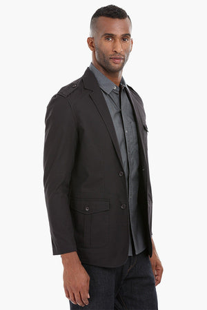 Solid Safari Cotton Blazer