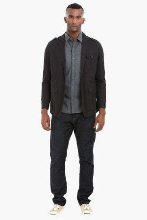 Solid Safari Cotton Blazer