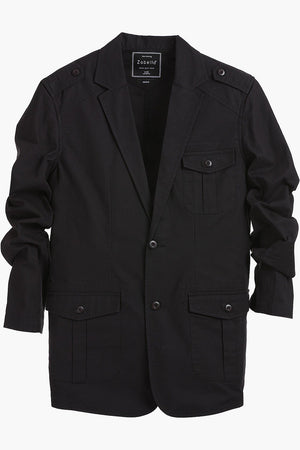 Solid Safari Cotton Blazer
