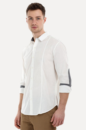 Solid Shirt with Elbow Patches