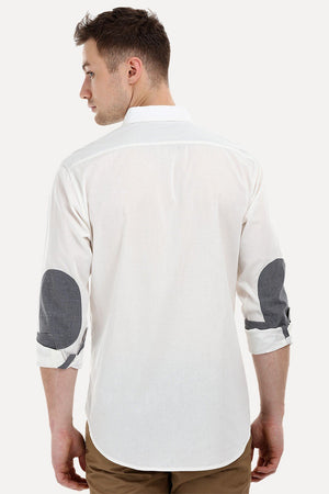 Solid Shirt with Elbow Patches