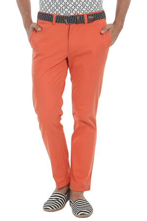 Stretchable Washed Cotton Peach Twill Chino Pants