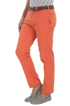 Stretchable Washed Cotton Peach Twill Chino Pants