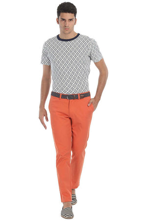 Stretchable Washed Cotton Peach Twill Chino Pants