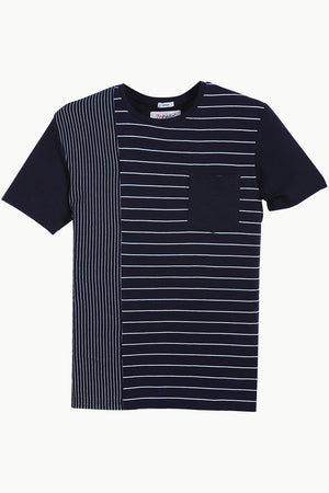 Stripe Block Navy T-Shirt