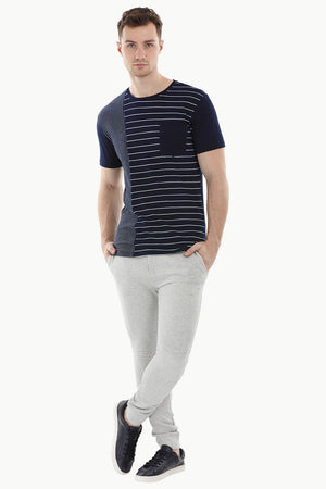Stripe Block Navy T-Shirt