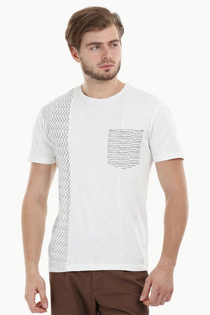 Stripe Block White T-Shirt