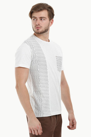 Stripe Block White T-Shirt