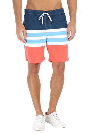 Multi Stripe Quick Dry Nylon Swim Shorts