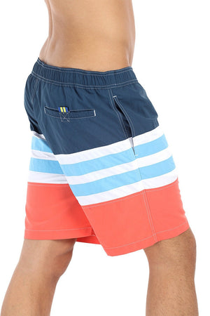 Multi Stripe Quick Dry Nylon Swim Shorts
