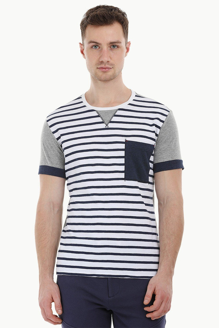 Stripe Cut N Sew Crew T-Shirt