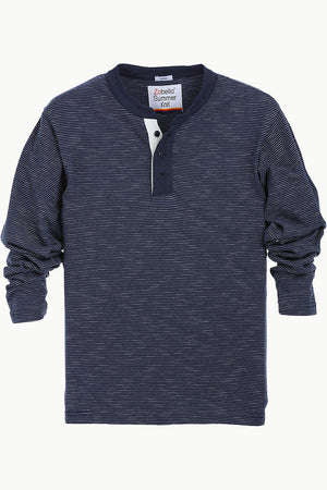 Nautical Striped Henley Sweatshirt