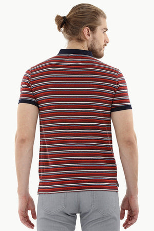 Striped Pique Polo T-Shirt
