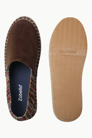 Suede Espadrilles with Canvas Print