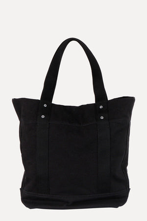 Throw In Black Canvas Tote Bag