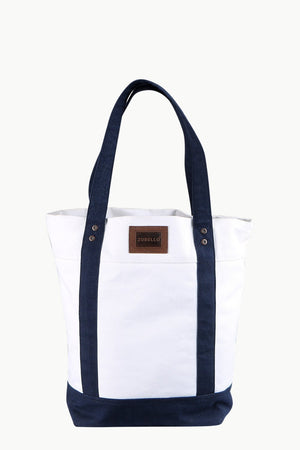 Throw In White Canvas Tote Bag