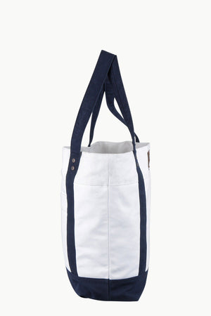 Throw In White Canvas Tote Bag