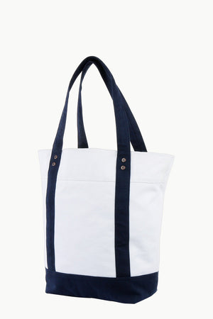 Throw In White Canvas Tote Bag