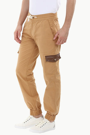 Twill Cargo Cuff Jogger Pants