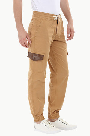 Twill Cargo Cuff Jogger Pants