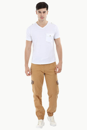 Twill Cargo Cuff Jogger Pants