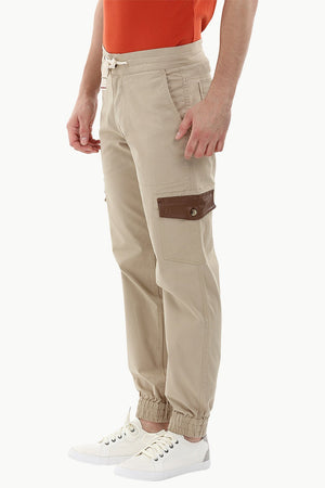 Twill Cargo Cuff Jogger Pants