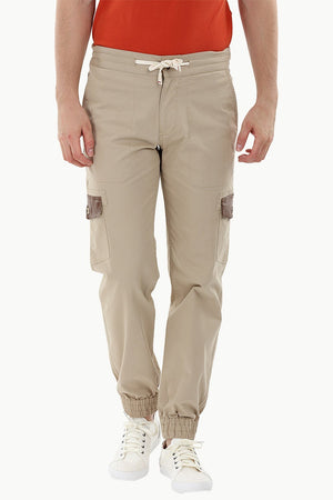 Twill Cargo Cuff Jogger Pants