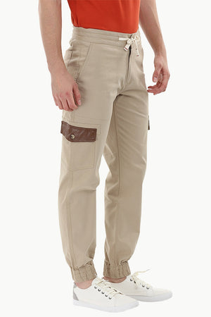 Twill Cargo Cuff Jogger Pants