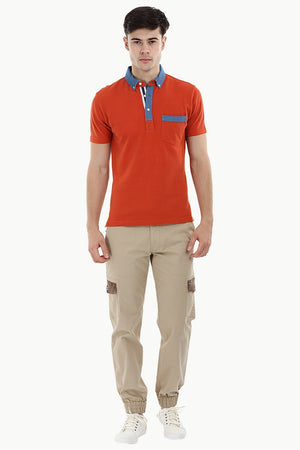 Twill Cargo Cuff Jogger Pants