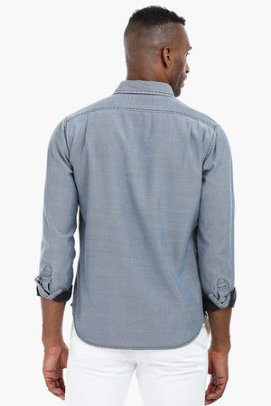 Two Tone Worn Out Cotton Shirt