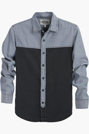 Two Tone Worn Out Cotton Shirt