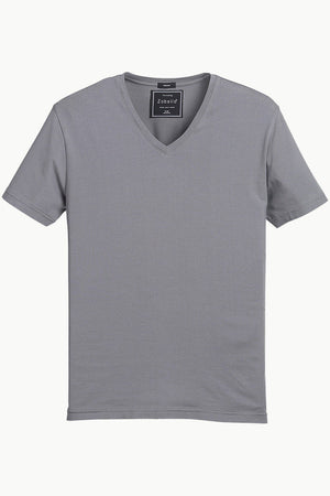 V Neck Slight Stretch Solid T- Shirt