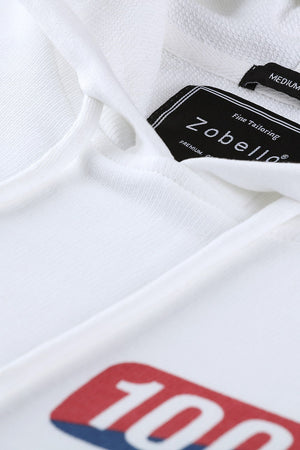 White Popover Hoodie Sweatshirt