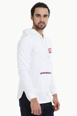 White Popover Hoodie Sweatshirt