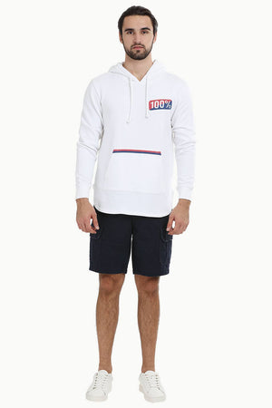 White Popover Hoodie Sweatshirt