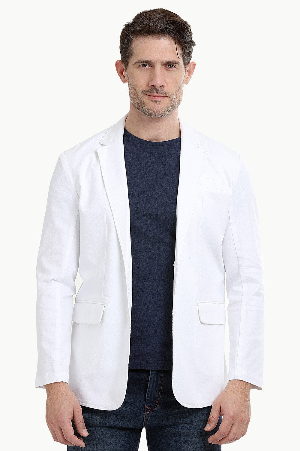 Buy Online White Unlined Casual Blazer for Men online at Zobello