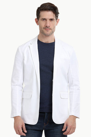 White Unlined Casual Blazer