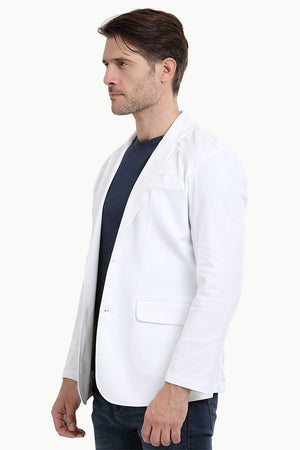 White Unlined Casual Blazer