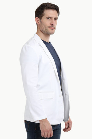 White Unlined Casual Blazer