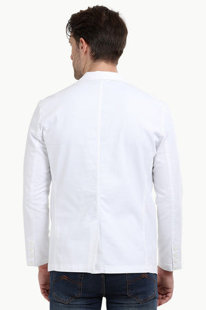 White Unlined Casual Blazer