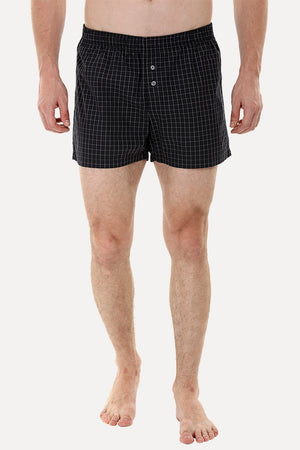 Woven Black Check Boxer Shorts