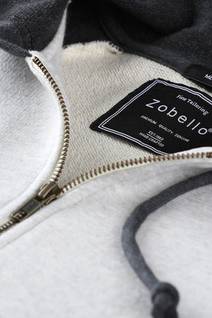 Zipper Raglan Hooded Grey Jacket
