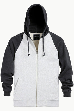 Zipper Raglan Hooded Grey Jacket